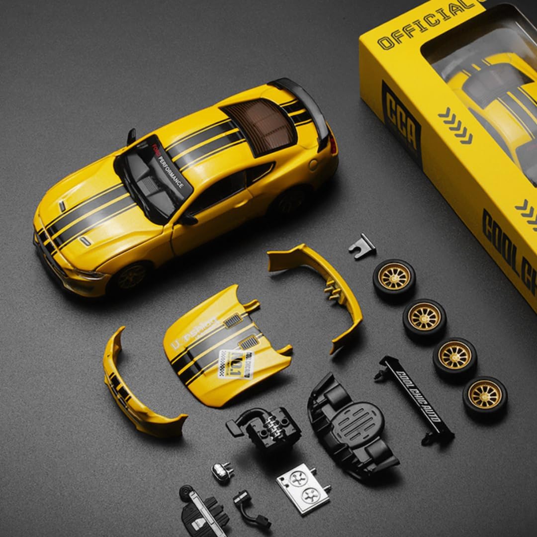 MSZ Ford Mustang GT DIY Car 1:42 Die-Cast Replica - Yellow - Laadlee