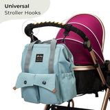 Little Story Elite Diaper Bag with Stroller Hooks & Changing Mat - Blue
