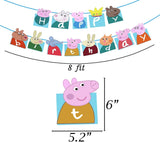 Brain Giggles Peppa Pig Happy Birthday Banner with Ribbon