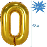 Brain Giggles 0 Number Foil Balloon 40inch - Gold