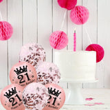 Brain Giggles 21st Happy Birthday Rose Gold Balloons Set – 10Pcs