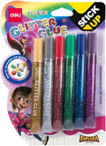 Deli Glitter Glue 12mlx6 Assorted EA71101