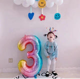 Brain Giggles Multicolour 32 Inch Number Foil Balloon - Number 3