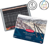 Derwent Tinted Charcoal Pencil Tin Of 24