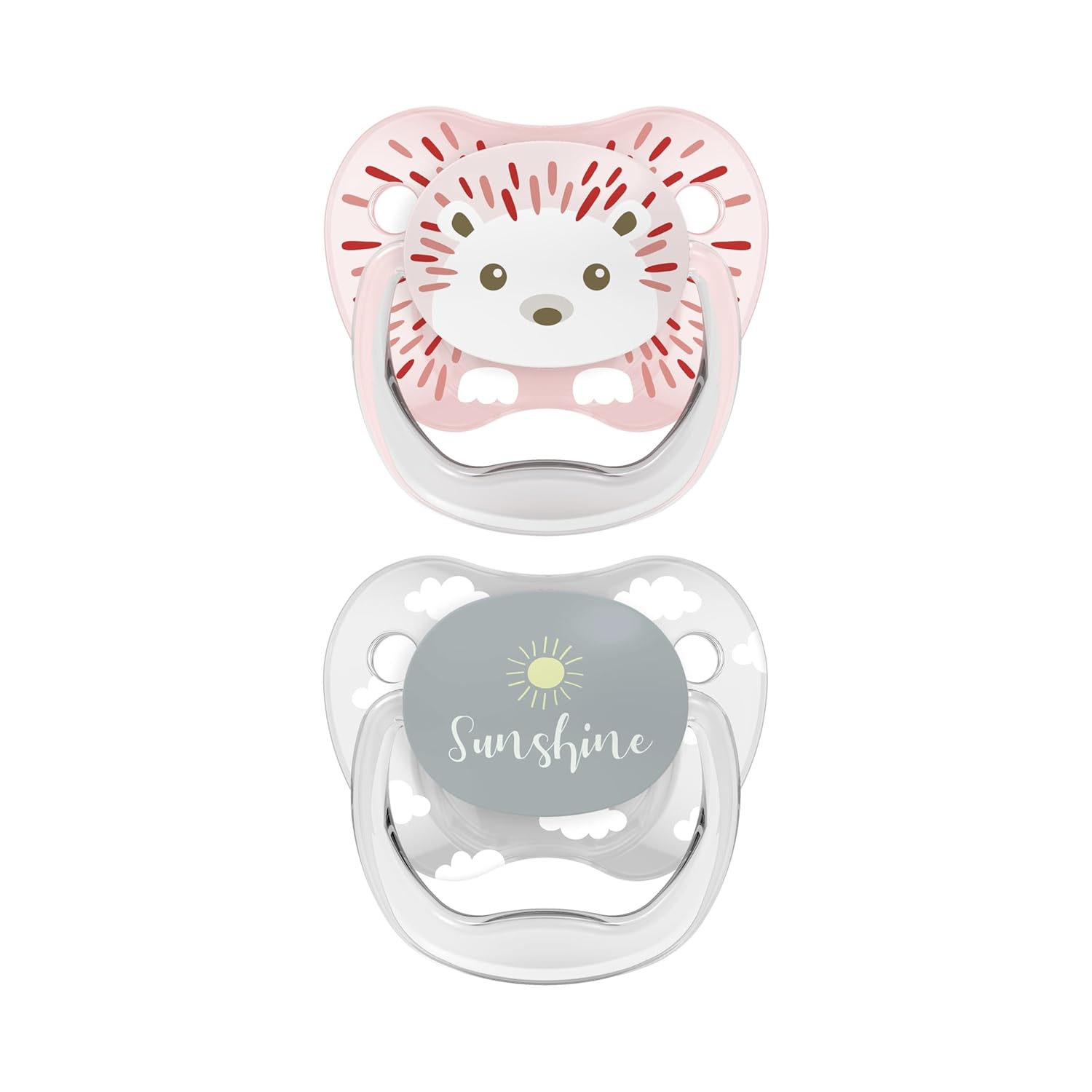 Dr. Brown's Prevent Stage 1 Printed Shield Soother - Pack of 2 - Pink & Gray - Laadlee