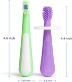 Ubbi 2 Bristled Toothbrush - Purple + Zest (Pack of 2)