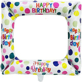 Brain Giggles Happy Birthday Photo Frame Foil Balloon - White