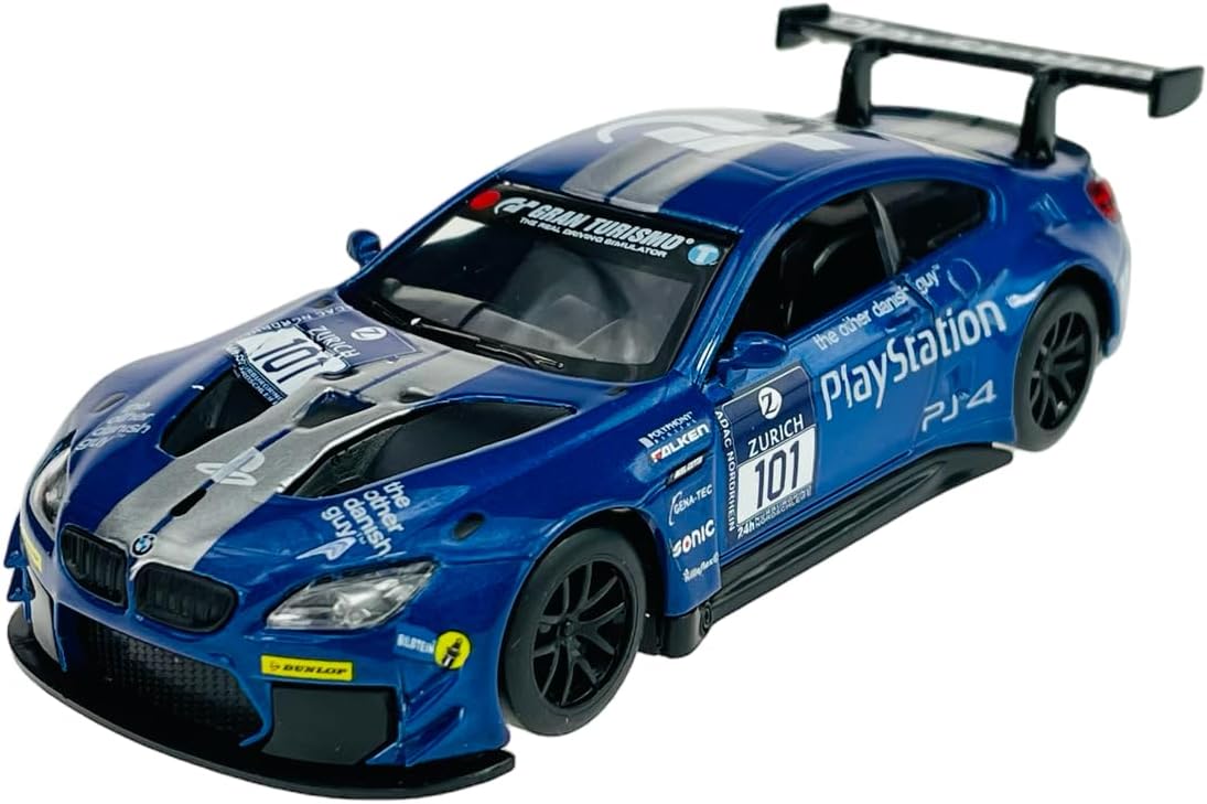 MSZ BMW M6 GT3 Car 1:32 Die-Cast Replica - Blue - Laadlee