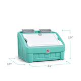 Step2 2-In-1 Toy Box & Art Lid - Mint Blue - Laadlee