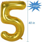 Brain Giggles 5 Number Foil Balloon 40inch - Gold