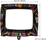 Brain Giggles Graduation Picture Frame Inflatable Balloon - Large Black Selfie Photo Frame 59 x 50 cms