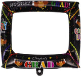 Brain Giggles Graduation Picture Frame Inflatable Balloon - Large Black Selfie Photo Frame 59 x 50 cms