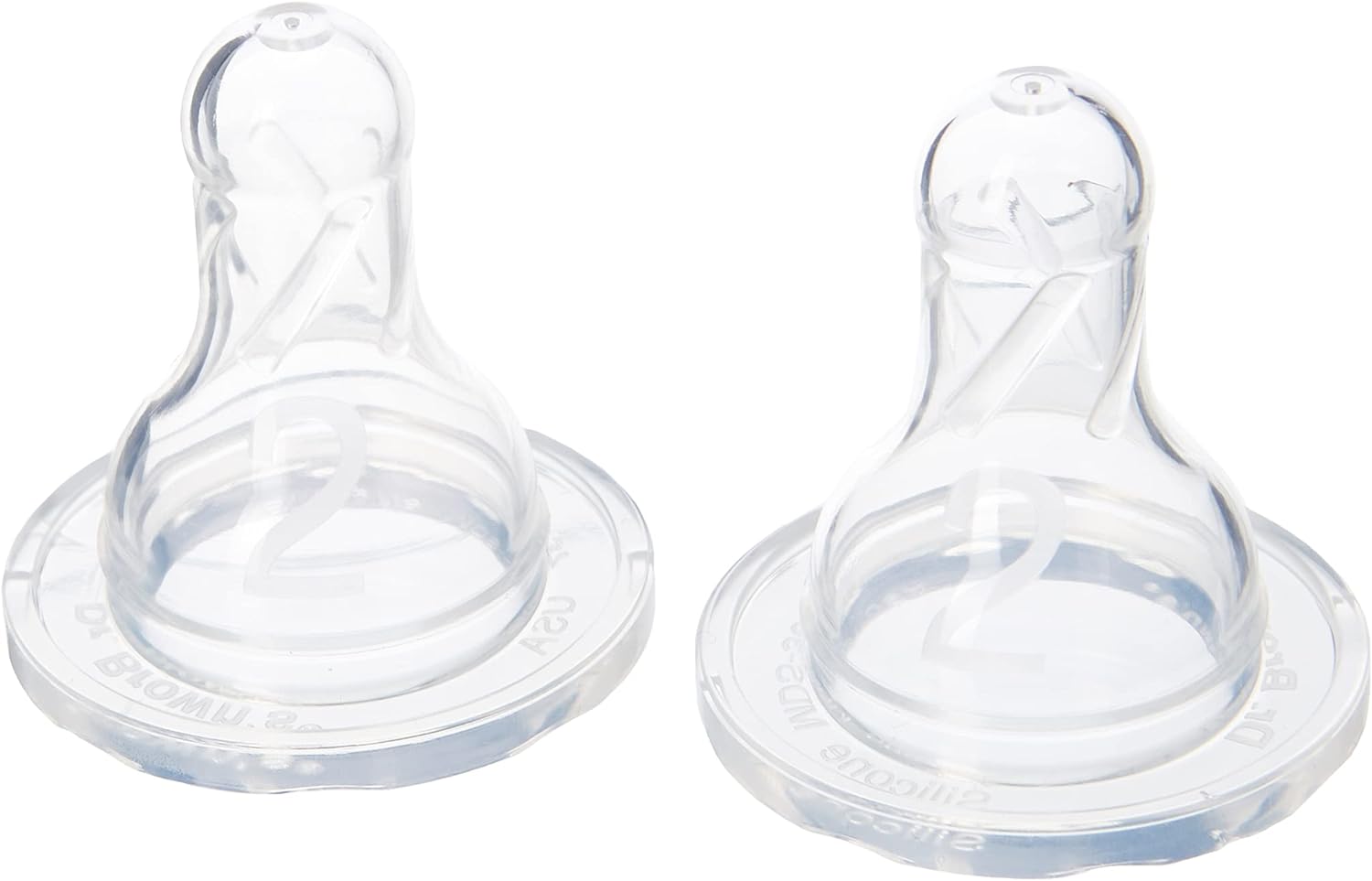 Dr. Brown's Level-2 Silicone Narrow Nipple - Pack of 2 - Laadlee