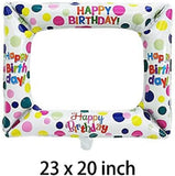 Brain Giggles Happy Birthday Photo Frame Foil Balloon - White