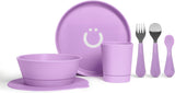 Ubbi Feeding Set (Plate, Bowl, Cup, Utensils, Suctionn Cup) - Sugar Snap