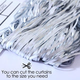 Brain Giggles Silver Metallic Foil Fringe Curtain 6Ft x 3Ft (Pack of 2)