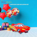 Brain Giggles Lightning McQueen Cars Foil Balloons - 5 Pcs
