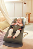 BabyBjorn Bliss Woven Bouncer With Petal Quilt Design - Dark Green