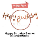 Brain Giggles Metallic Rose Gold Happy Birthday Cardsock Banner 5 Inch
