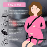 Teknum Maternity Car Seat Belt Adjuster/Pregnant Moms Belly Strap, Expectant Mother With Cushion Seat - Grey