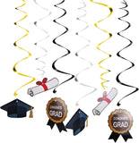 Brain Giggles Graduation Party Decorations Set of 42 Pcs - Black and Gold