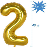 Brain Giggles 2 Number Foil Balloon 40inch - Gold