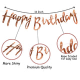 Brain Giggles Metallic Rose Gold Happy Birthday Cardsock Banner 5 Inch