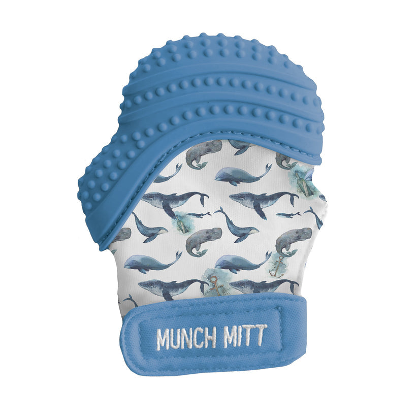 Malarkey Kids Munch Mitt Teething Mitten - Whales - Laadlee