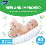 Fine Baby Diapers Size 2 Small 3-6 kg 34pcs