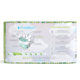 PureBorn Organic Bamboo Ultra Soft (Up To 5Kg) Nappies Size 1 Clouds Print - 34 Pcs
