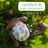PureBorn Organic Bamboo Ultra Soft (Up To 5Kg) Nappies Size 1 Pineapple Print - 34 Pcs
