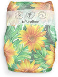 PureBorn Organic Bamboo Ultra Soft (Up To 5Kg) Nappies Size New Born Sunflower Print - 34 Pcs