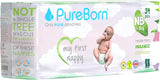 PureBorn Organic Bamboo Ultra Soft (Up To 5Kg) Nappies Size New Born Clouds Print - 34 Pcs