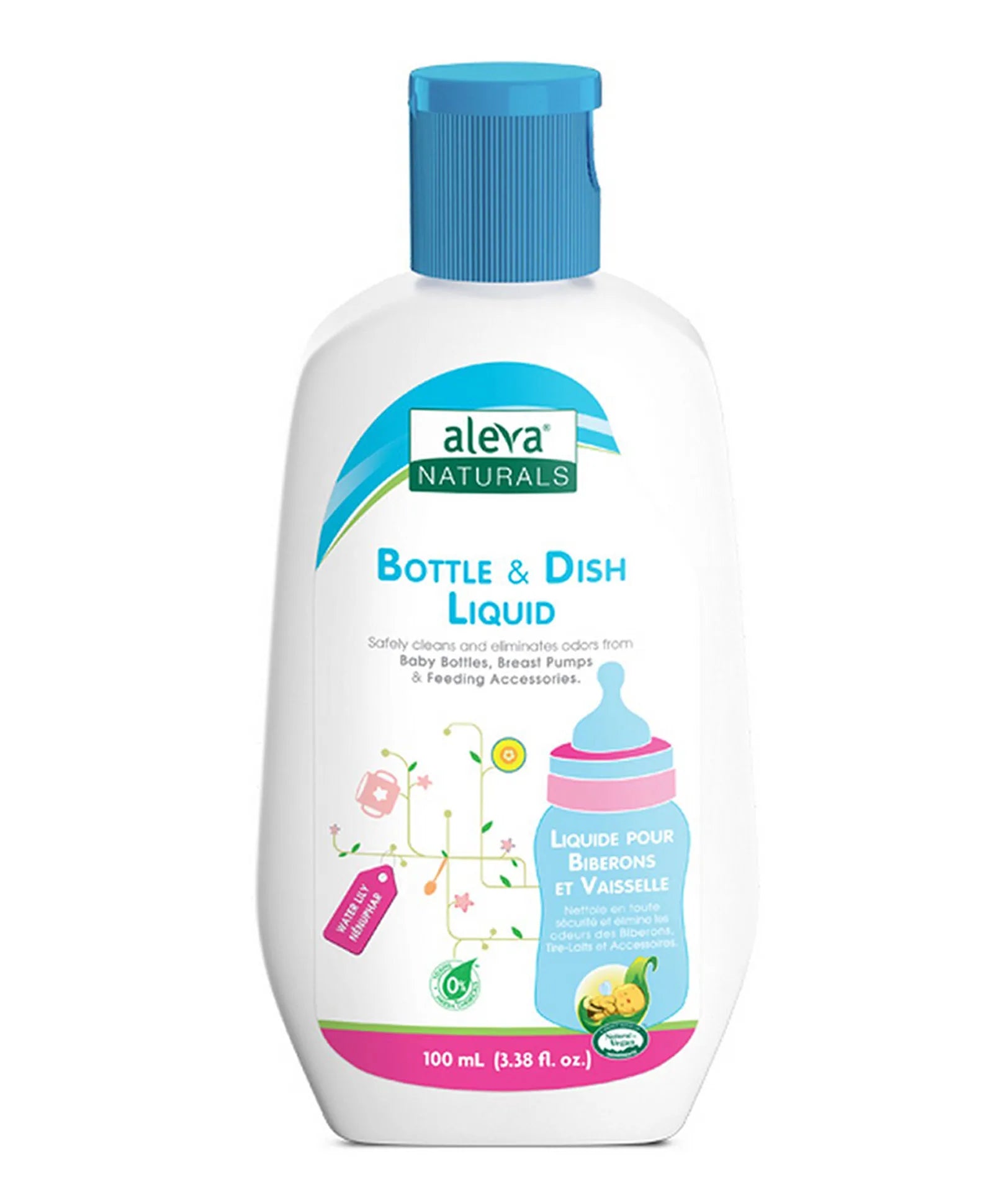 Aleva Naturals Bottle & Dish Liquid Water Lily - Travel Size - 100ml - Laadlee