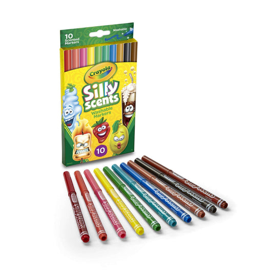 Crayola Silly Scents Slim Scented Washable Markers - Pack of 10