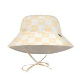 Lassig SPF Sun Protection Bucket Hat - Check Pattern Vanilla & Sea Salt