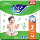 Fine Baby Diapers - Size 3 | Medium | 4-9kg | 84pcs - Laadlee
