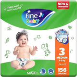 Fine Baby Diapers - Size 3 | Medium | 4-9kg | 156pcs - Laadlee