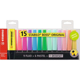 Stabilo Highlighter Boss Orginal Deskset - Pack of 15