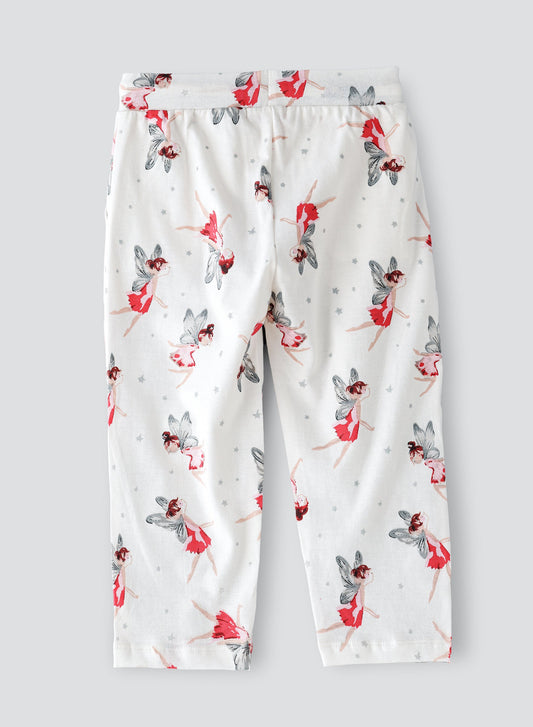 Jelliene All Over Printed Knit Sweat Pants - White Fairy - Laadlee