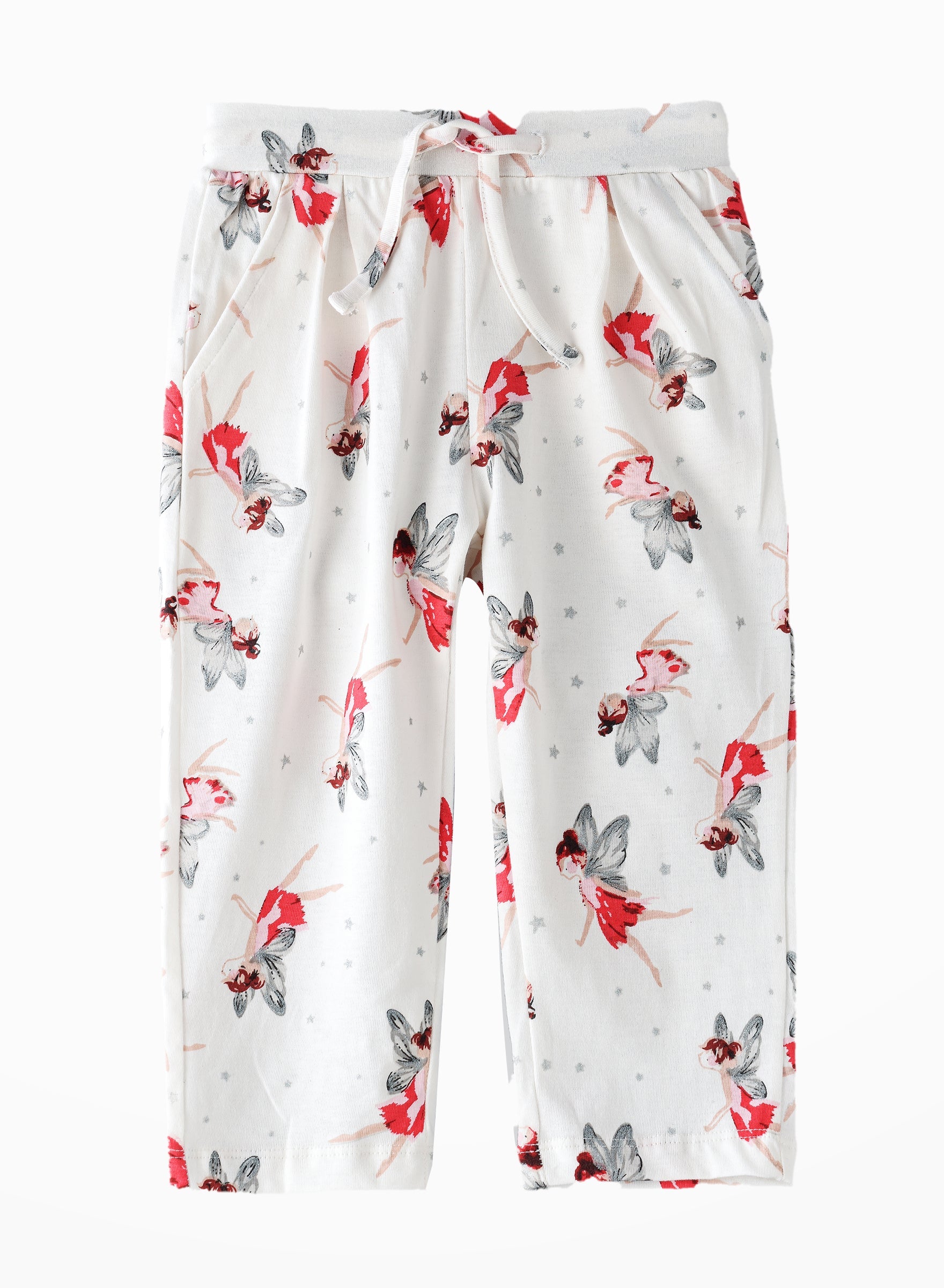 Jelliene All Over Printed Knit Sweat Pants - White Fairy - Laadlee
