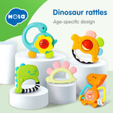 Hola 5-stages Dinosaur Rattles Teether - 5Pcs