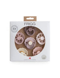 Frigg Round Latex Baby Pacifier 0M-6M Pack of 6 Blooming Love - Size 1