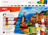 Deli Gouache 12 Colors 12ml/Tube Assorted C1112
