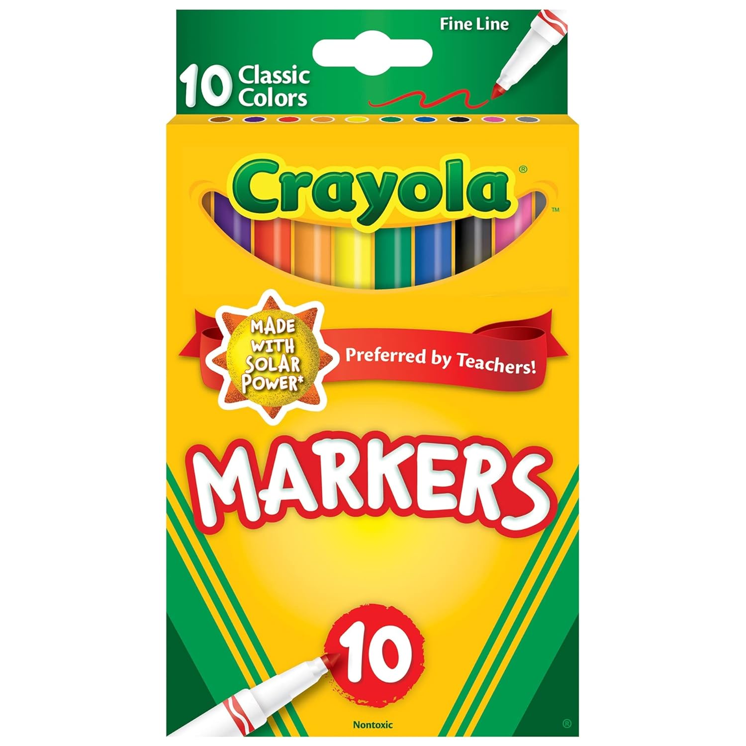 Crayola Classic Fine Line Color Max Markers - Pack of 10 - Laadlee