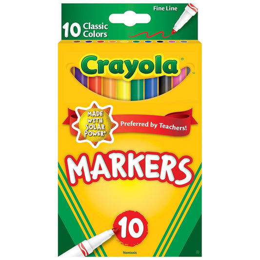 Crayola Classic Fine Line Color Max Markers - Pack of 10