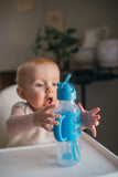 Dr. Brown's Narrow Sippy Straw Bottle with Silicone Handles - Blue - 250ml - Laadlee