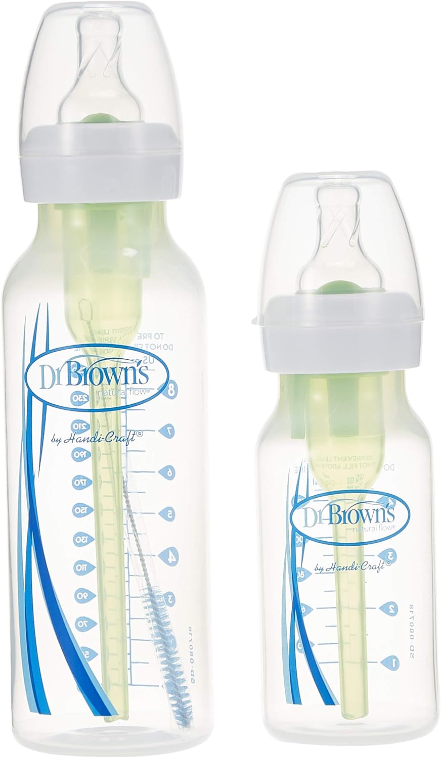 Dr. Brown's Options+ Narrow Sampler (Bottle 120ml and 250ml - 1 each, 2Xl2 Nipples, 1 Cleaning Brush) - Laadlee