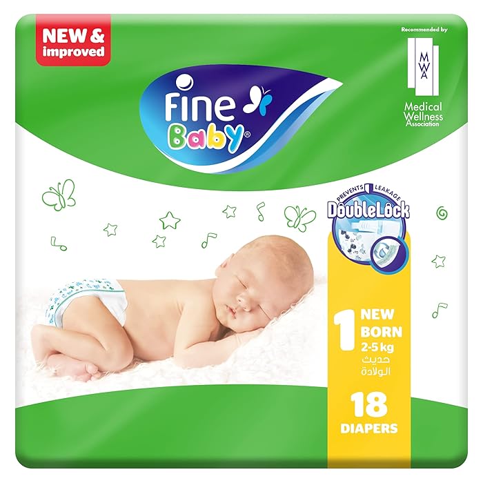 Fine Baby Diapers - Size 1 | Newborn | 2-5kg | 18pcs - Laadlee
