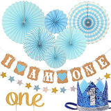 Brain Giggles First Birthday Decorations for Boy - 10 Pcs